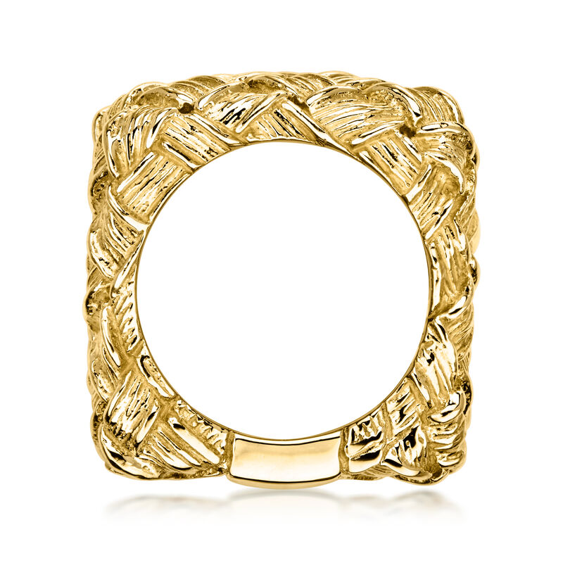 C. 1990 Vintage 14kt Yellow Gold Basketweave Ring. Size 7 image number 3