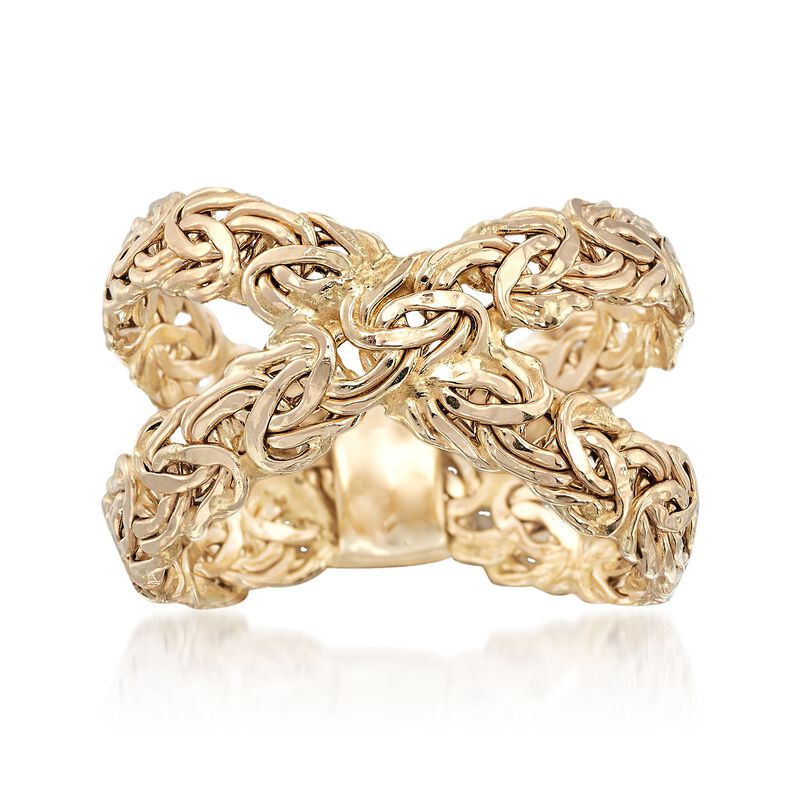 14kt Yellow Gold Byzantine Crisscross Ring image number 0