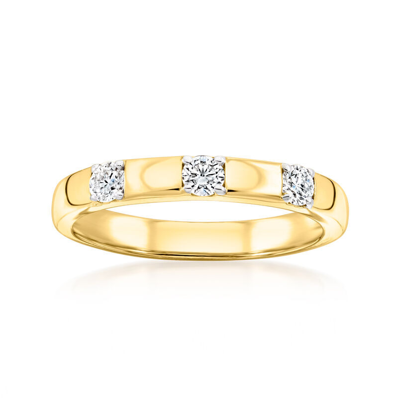 .25 ct. t.w. Lab-Grown Diamond Three-Stone Ring in 18kt Gold Over Sterling image number 0