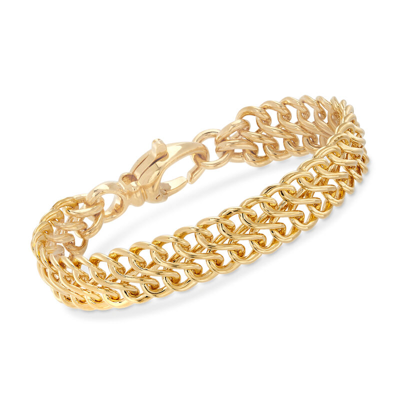 Italian Andiamo 14kt Yellow Gold Two-Row Infinity-Link Bracelet image number 0