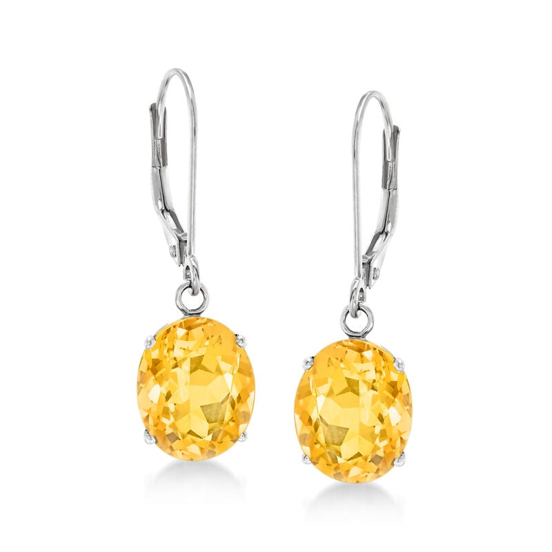 4.80 ct. t.w. Citrine Drop Earrings in 14kt White Gold image number 0