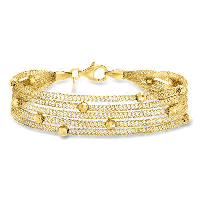 Italian 18kt Gold Over Sterling Multi-Strand Mesh Bracelet