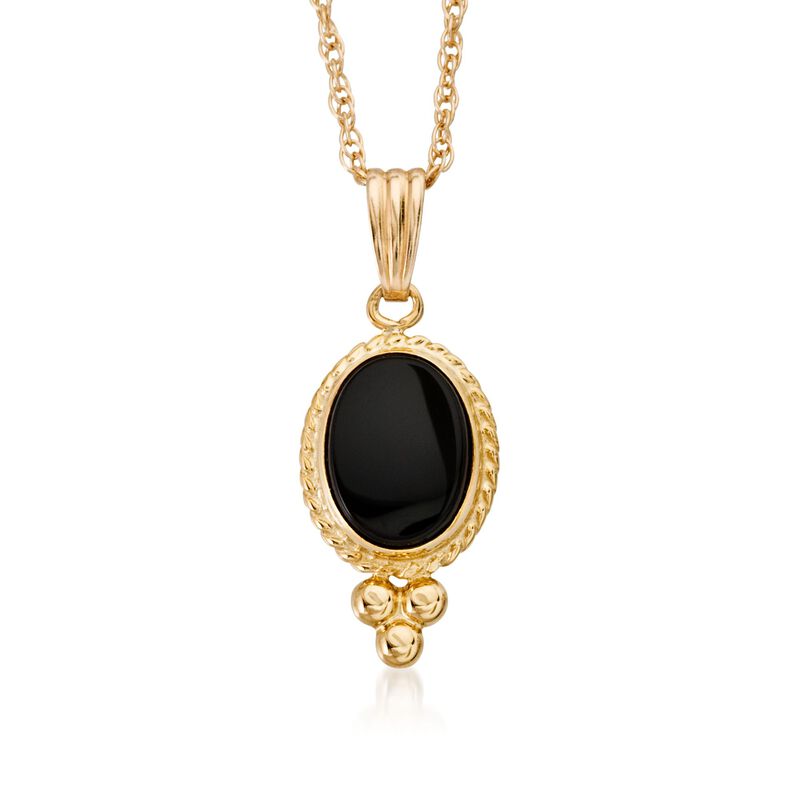 Onyx Pendant with Chain in 14kt Yellow Gold image number 0