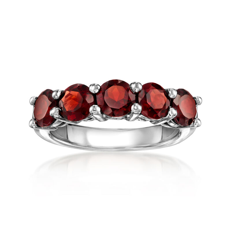 3.50 ct. t.w. Garnet Five-Stone Ring in Sterling Silver image number 0