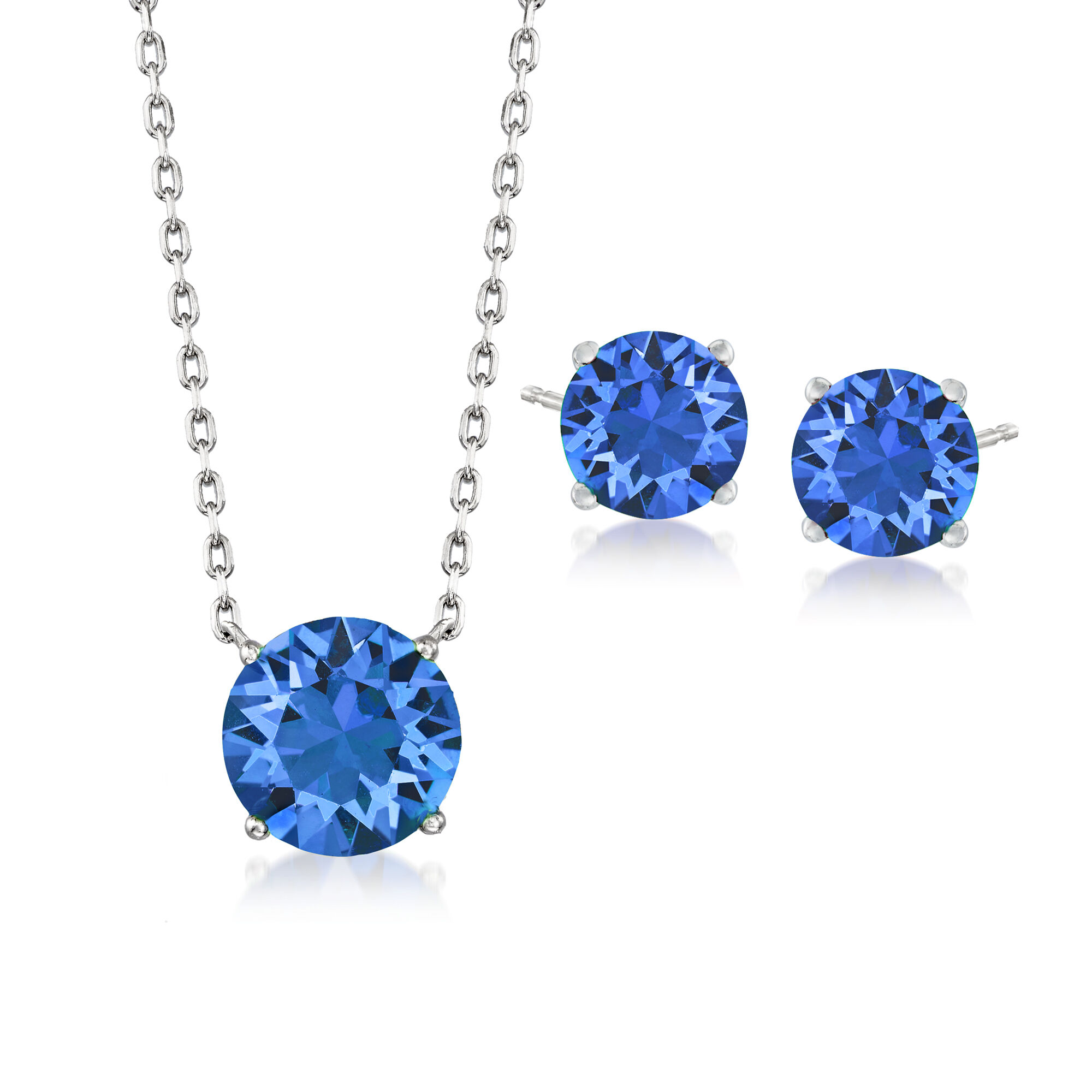 Swarovski ネックレス＆ピアスセット（ダークブルーパール＆クリスタル) Jewelry Set: Dark Blue Swarovski Crystal Necklace and Earrings in