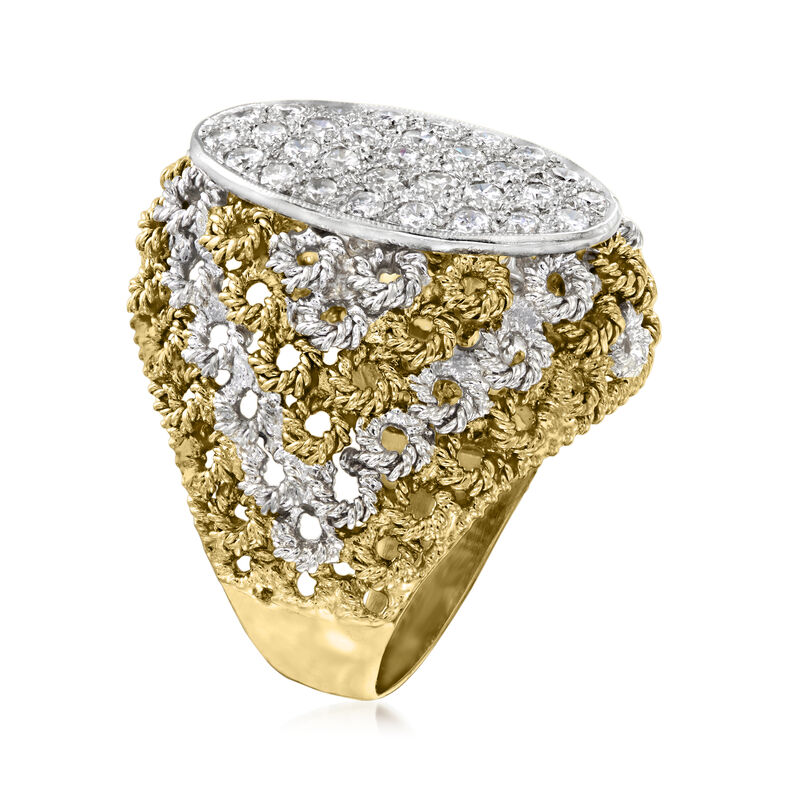 C. 1980 Vintage 1.00 ct. t.w. Diamond Dome Ring in 18kt Two-Tone Gold image number 2
