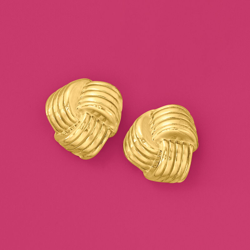 Italian 18kt Gold Over Sterling Love Knot Earrings image number 2