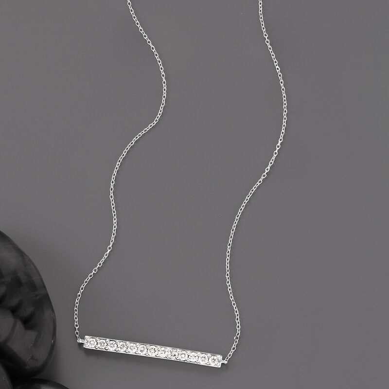1.00 ct. t.w. Diamond Bar Necklace in 14kt White Gold image number 2