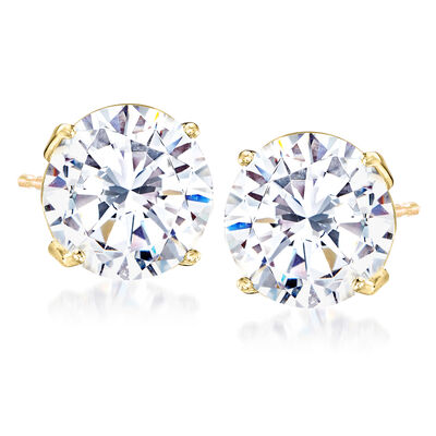 8.00 ct. t.w. CZ Stud Earrings in 14kt Yellow Gold