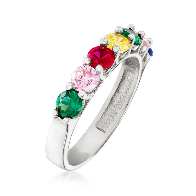 .35 ct. t.w. Rainbow CZ Ring in Sterling Silver image number 2
