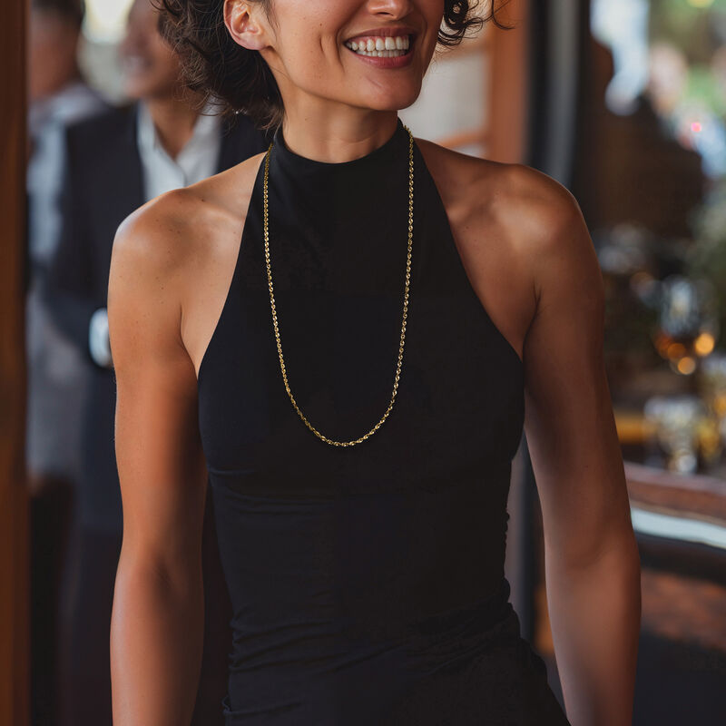 3.2mm 14kt Yellow Gold Rope-Chain Necklace. 30" image number 0