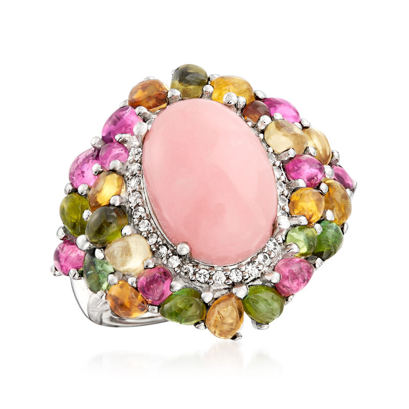 Opal and 4.80 ct. t.w. Multi-Gemstone Ring in Sterling Silver image number 3