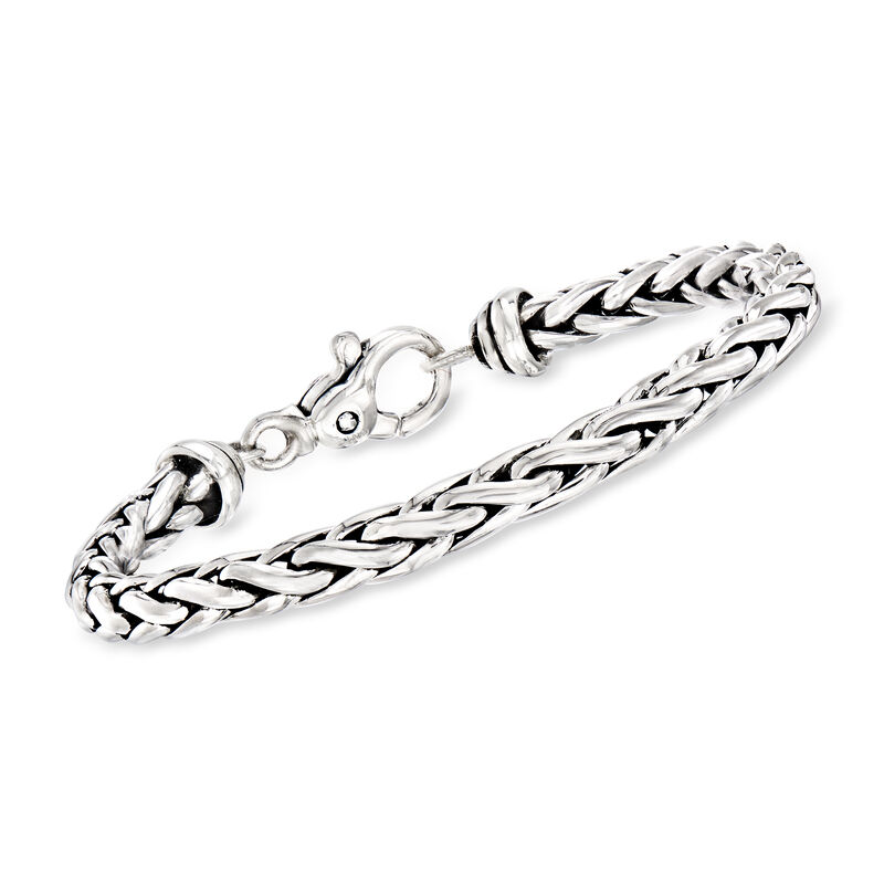 Zina Sterling Silver Wheat-Chain Bracelet. 7.5&quot; image number 0