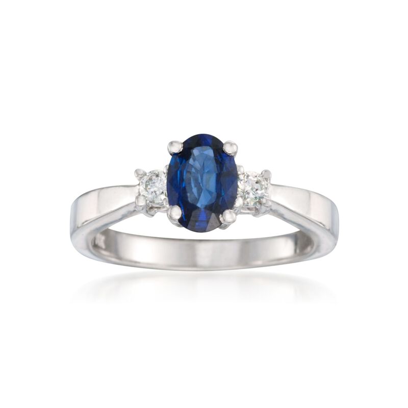 .60 Carat Sapphire and .15 ct. t.w. Diamond Ring in 14kt White Gold image number 0