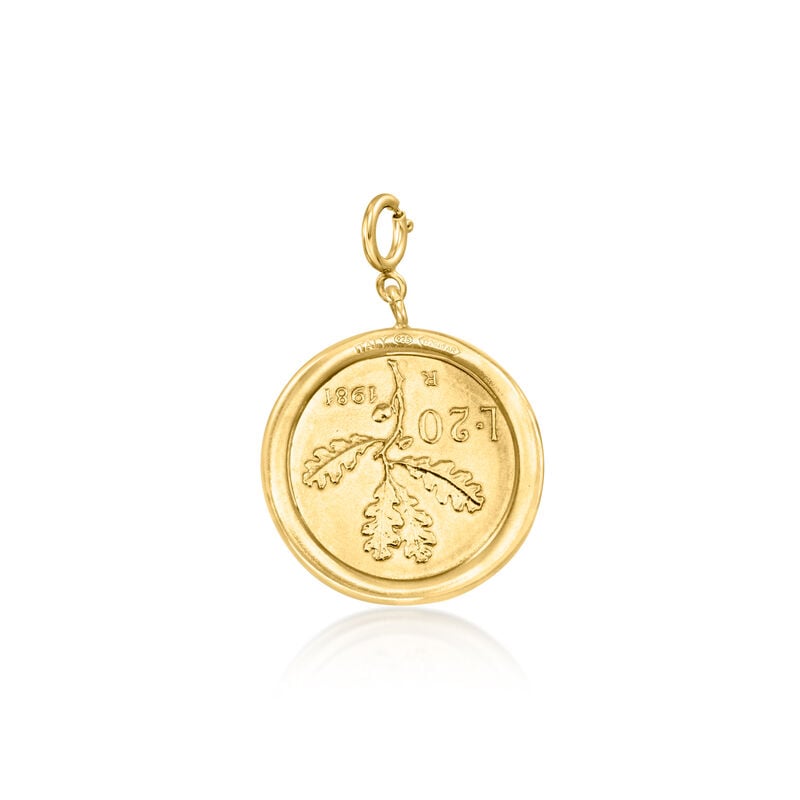 Italian 18kt Gold Over Sterling Genuine Lira Coin Charm  image number 2