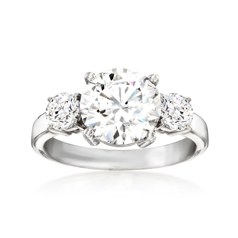 3.75 ct. t.w. Lab-Grown Diamond Three-Stone Ring in 14kt White Gold image number 0