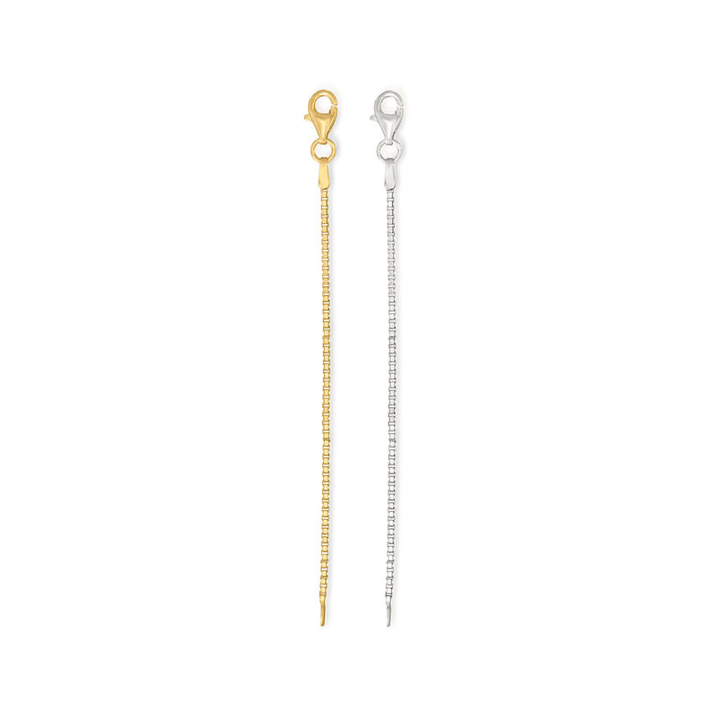 Sterling Silver and 18kt Gold Over Sterling Accessory Set: Two 3&quot; Box-Chain Necklace Extenders image number 0