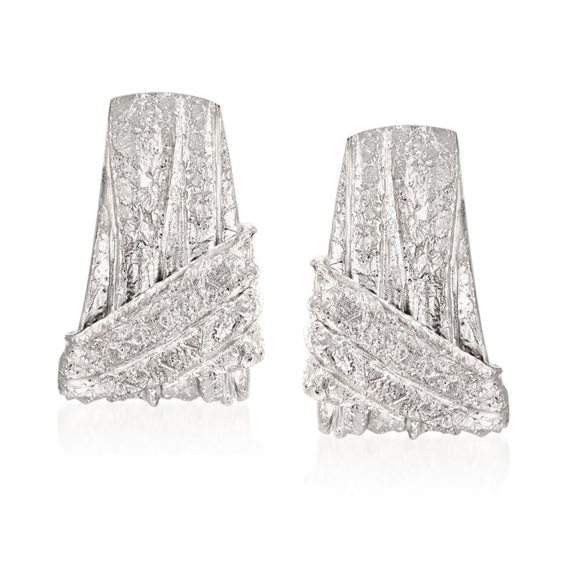 Charles Garnier &quot;Constellation&quot; Sterling Silver Sash J-Hoop Earrings. 5/8&quot; image number 0