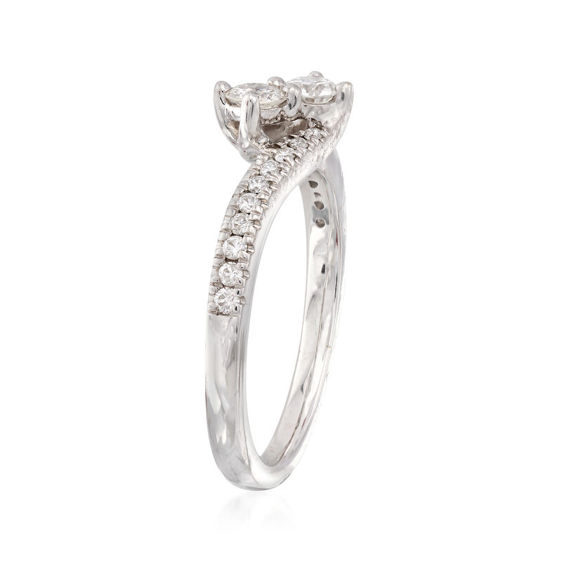 C. 2000 Vintage .61 ct. t.w. Diamond Two-Stone Ring in 14kt White Gold image number 2
