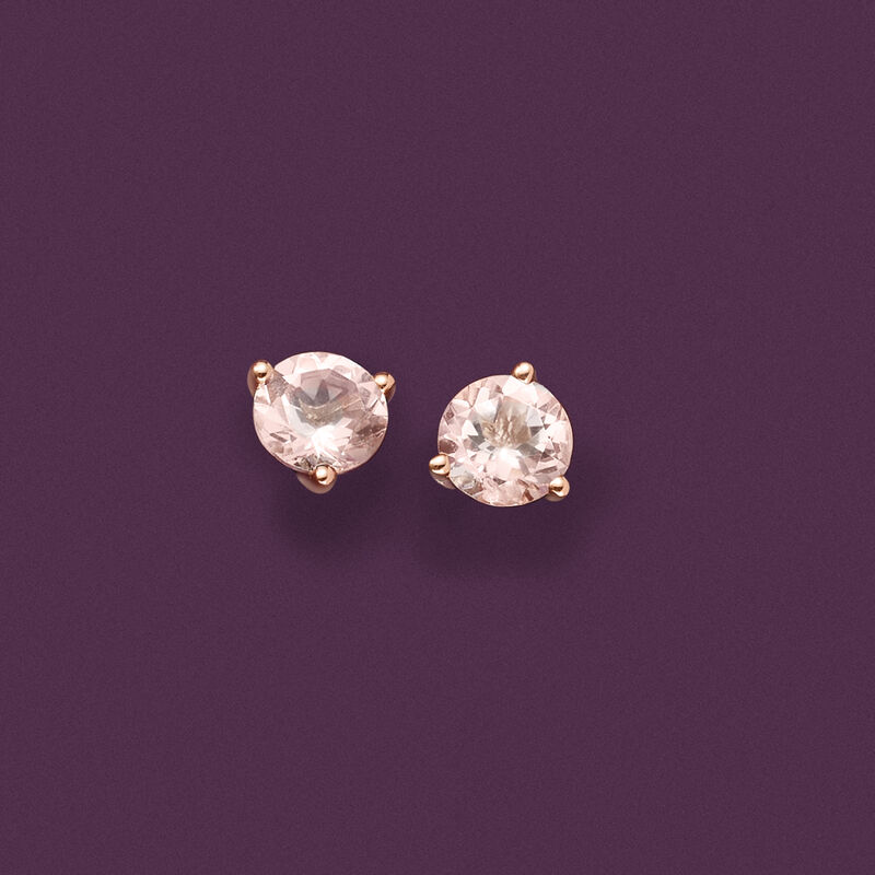 1.50 ct. t.w. Morganite Stud Earrings in 14kt Rose Gold image number 2