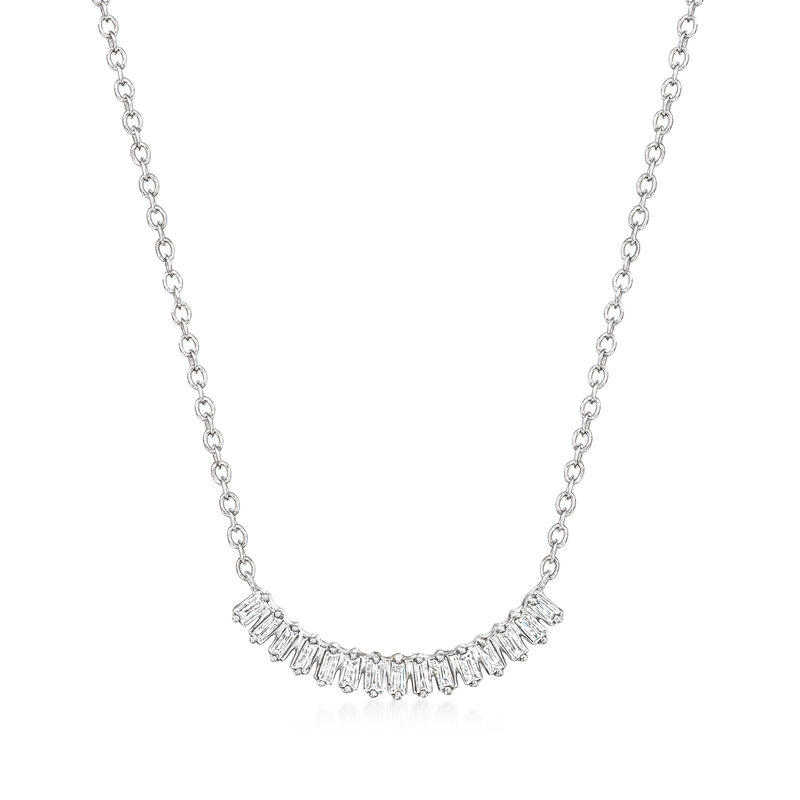 .25 ct. t.w. Diamond Curved Bar Necklace in Sterling Silver image number 0