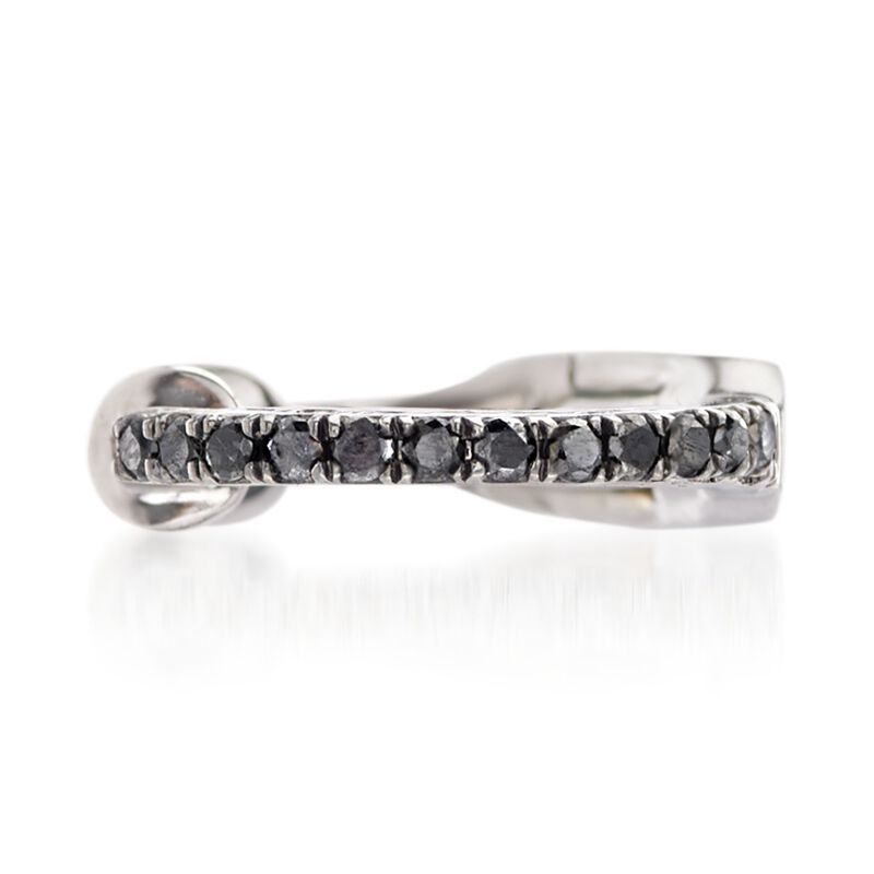 Black Diamond- Accented Single Ear Cuff in 14kt White Gold image number 0