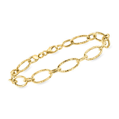 Italian 14kt Yellow Gold Oval-Link Bracelet