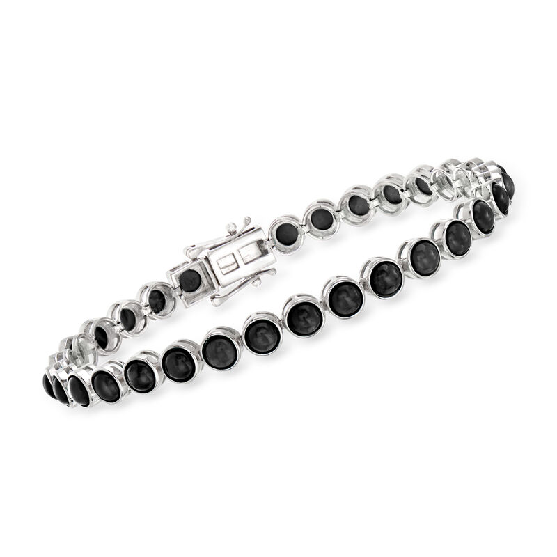 Black Onyx Tennis Bracelet in Sterling Silver image number 0