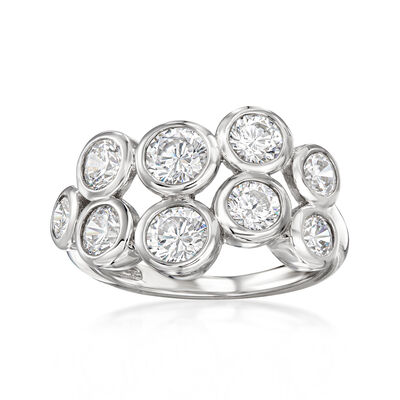 2.10 ct. t.w. CZ Bubble Ring in Sterling Silver