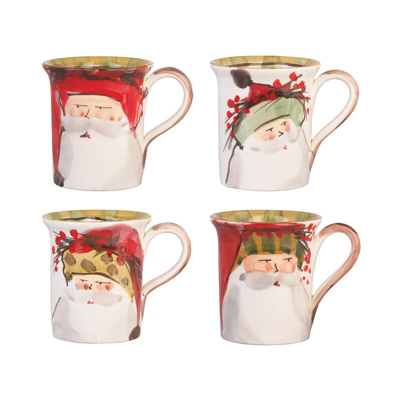 Set of 4 Mugs - Vietri &quot;Old St. Nick&quot; Assorted Dinnerware from Italy image number 0