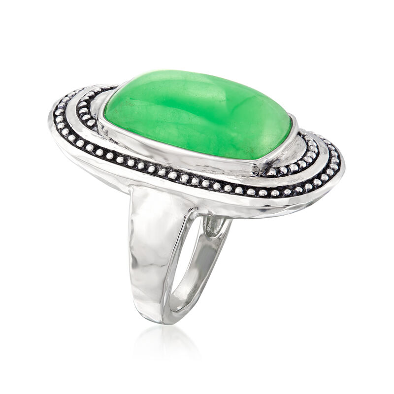 Jade Ring in Sterling Silver image number 2