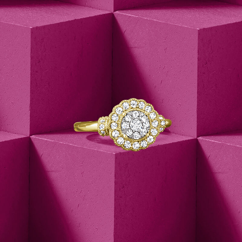 .50 ct. t.w. Diamond Cluster Ring in 14kt Yellow Gold image number 4
