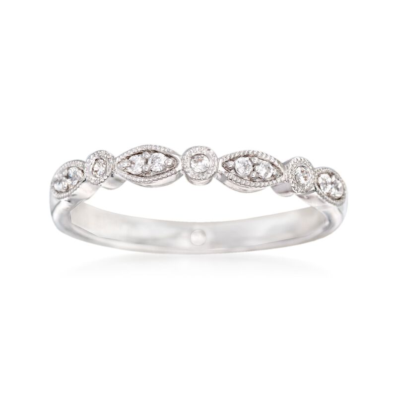 Gabriel Designs .11 ct. t.w. Diamond Wedding Band in 14kt White Gold image number 0
