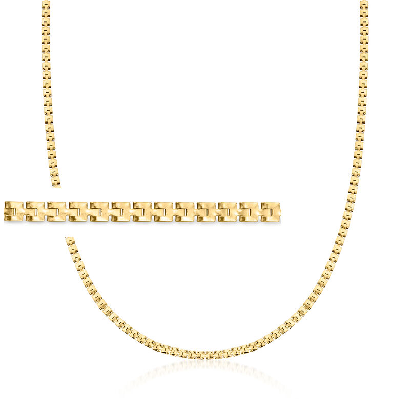 Italian 18kt Gold Vermeil Square-Link Necklace. 16&quot; image number 1