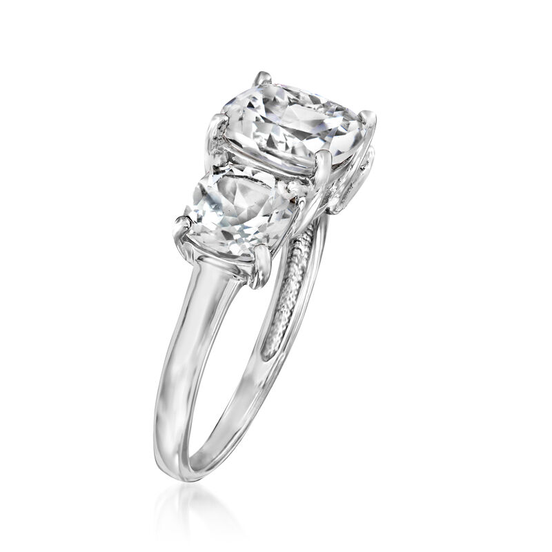 4.50 ct. t.w. White Topaz Three-Stone Ring in Sterling Silver. Size 8 image number 2