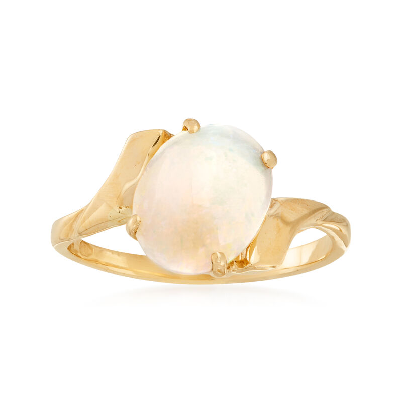 C. 1980 Vintage Opal Ring in 14kt Yellow Gold. Size 6 image number 0