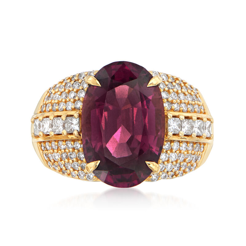 8.20 Carat Pink Spinel and 1.10 ct. t.w. Diamond Ring in 18kt Yellow Gold image number 0