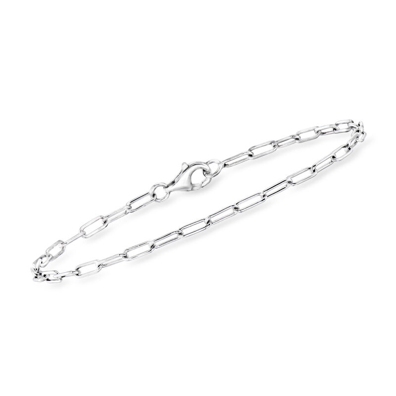 Sterling Silver Jewelry Set: Curb-Link, Paper Clip Link and Bead-Chain Bracelets image number 2