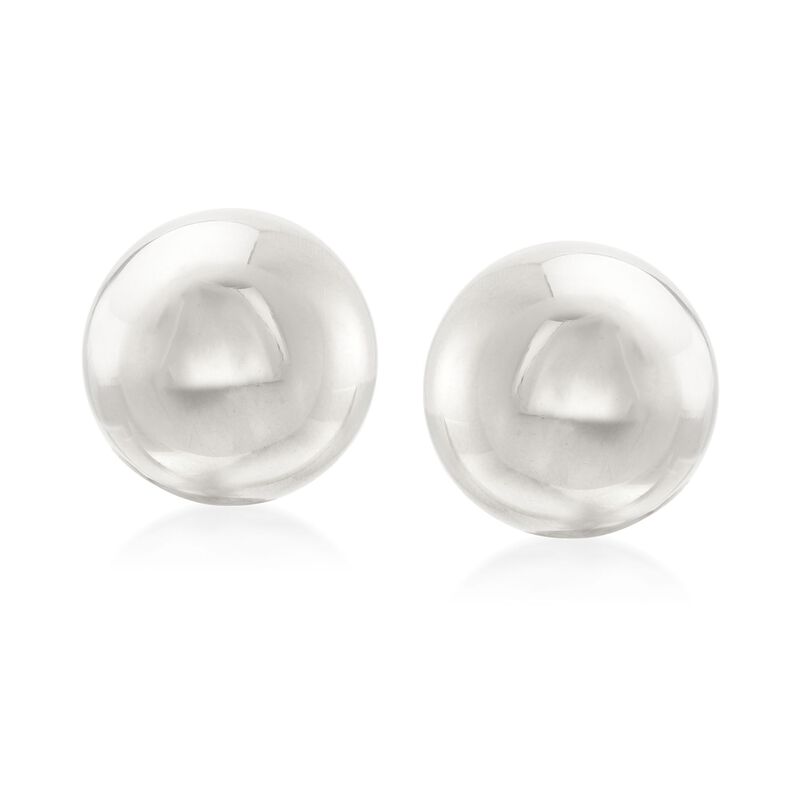 Italian 14mm Sterling Silver Clip-On Dome Earrings image number 0