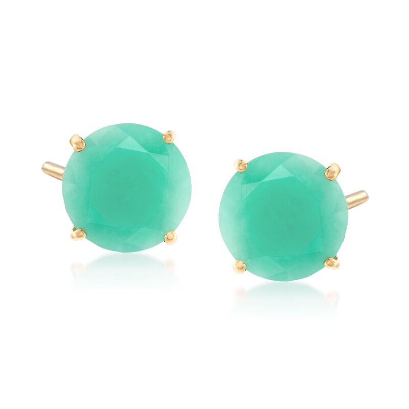 5.00 ct. t.w. Emerald Stud Earrings in 14kt Yellow Gold image number 0