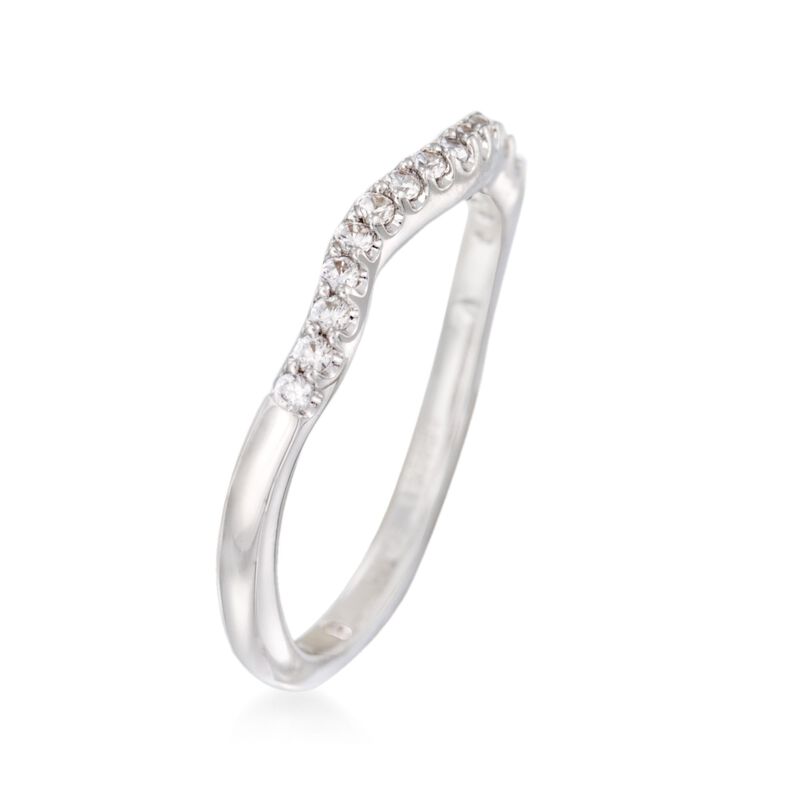 Gabriel Designs .17 ct. t.w. Diamond Wedding Band in 14kt White Gold image number 1