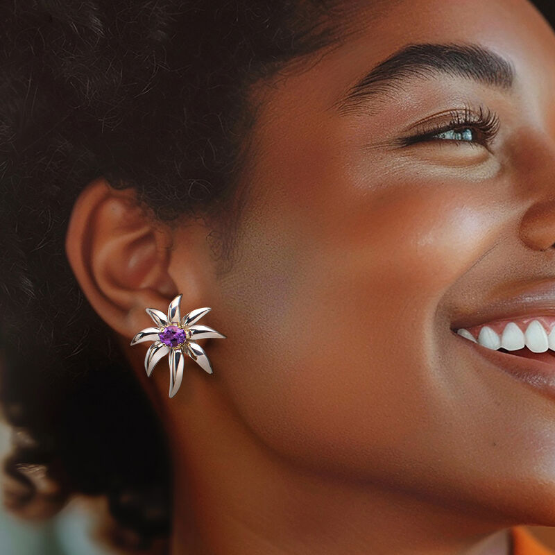 C. 1995 Vintage Tiffany Jewelry 3.50 ct. t.w. Amethyst Firework Earrings in Sterling Silver  image number 1