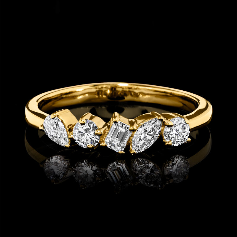 .50 ct. t.w. Multi-Shaped Lab-Grown Diamond Ring in 18kt Gold Over Sterling image number 3