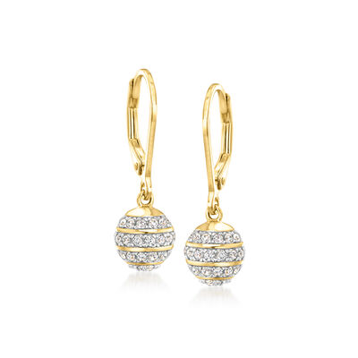 Charles Garnier .90 ct. t.w. CZ Ball Drop Earrings in 18kt Gold Over Sterling