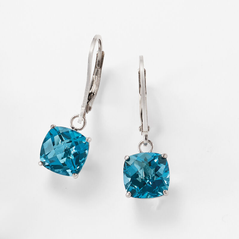 5.00 ct. t.w. London Blue Topaz Drop Earrings in Sterling Silver image number 2