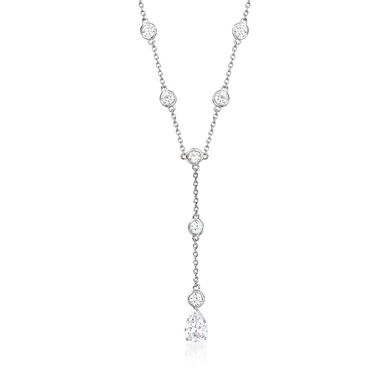 2.70 ct. t.w. CZ Y-Necklace in Sterling Silver. 16&quot; image number 1