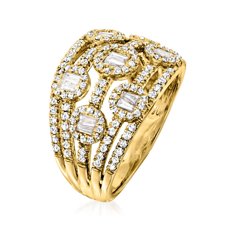 1.00 ct. t.w. Diamond Multi-Row Ring in 14kt Yellow Gold image number 2