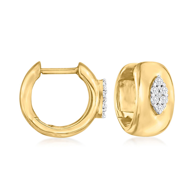 .13 ct. t.w. Diamond Huggie Hoop Earrings in 18kt Gold Over Sterling image number 0