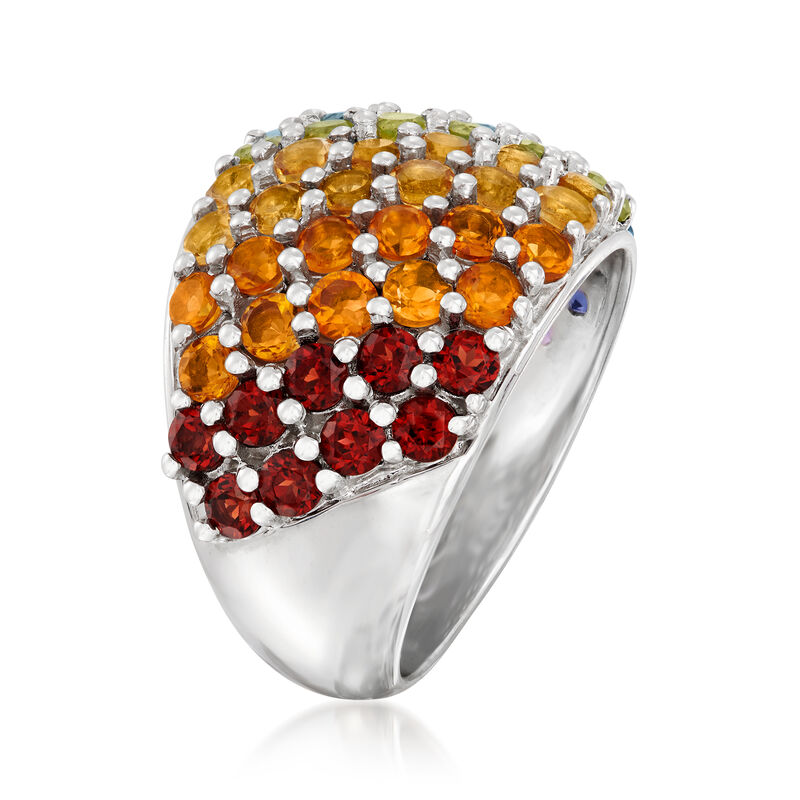 2.80 ct. t.w. Multi-Gemstone Ring in Sterling Silver image number 2