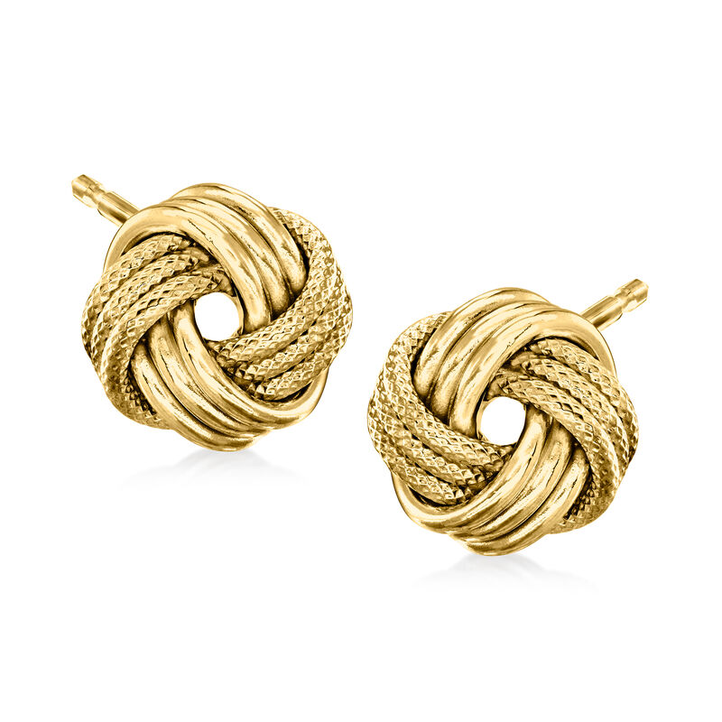 Italian 14kt Yellow Gold Love Knot Earrings image number 0